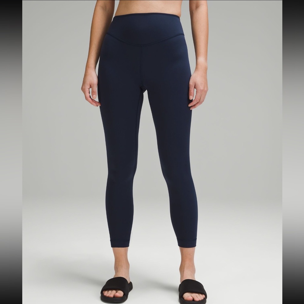 Lululemon Wunder Under Smooth Cover 25In Navy High-Waisted Leggings